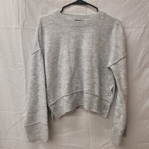 Topshop Mo Seam Detail Popper Sweater US Size Women's 4 Gray